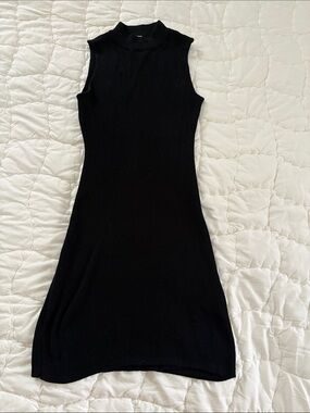 SNDYS. Georgina Revolve Sleeveless Black Knit Mini Dress